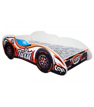 140x70cm Racing Car Childrens Bed with mattress bedding & duvet cover 4 Kids 