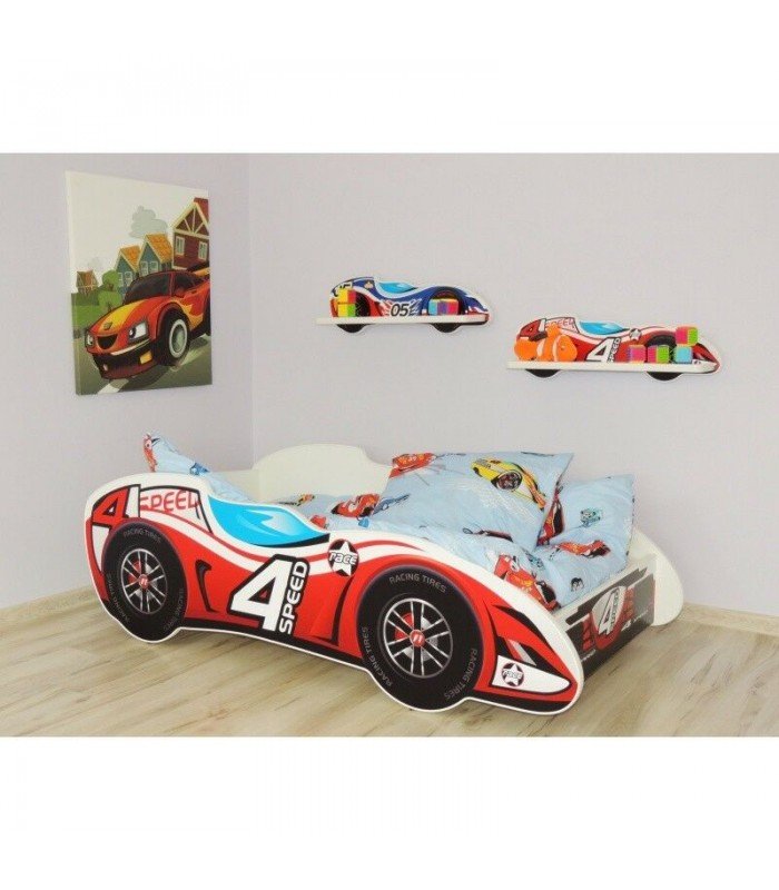 F1 Bed Toddler 4 SPEED + mattress + pillow 2 sizes 140x70 and 160x80 cm