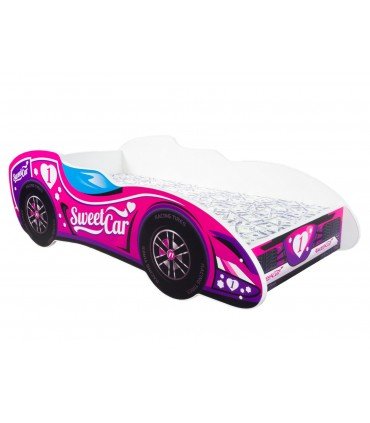 F1 Kleinkinderbett SWEET CAR + Matratze + Kissen 2 Größen 140x70 und 160x80 cm