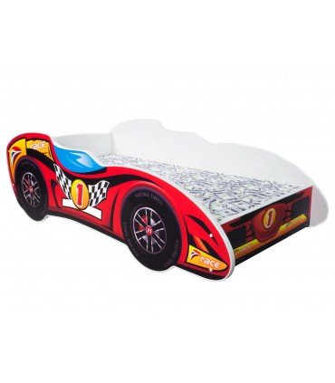 F1 Kleinkinderbett TOP CAR + Matratze + Kissen 2 Größen 140x70 und 160x80 cm