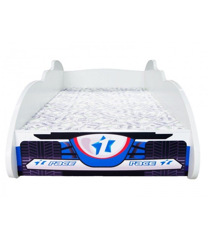 F1 Lit enfant RACE + matelas + oreiller 2 tailles 140x70 et 160x80 cm