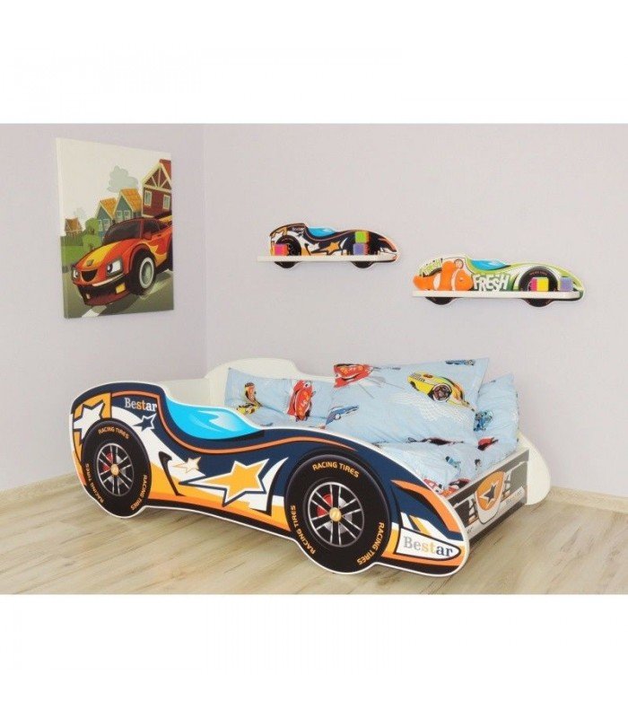 F1 Lit enfant BE STAR + matelas + oreiller 2 tailles 140x70 et 160x80 cm