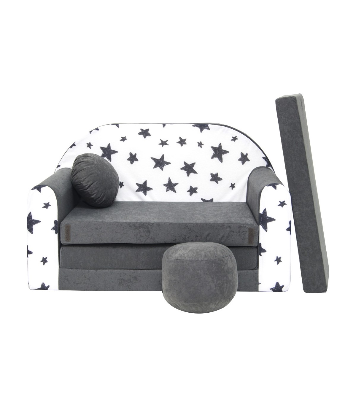 free pillow and pouffe Childrens sofa bed Fold Out Sofa Foam Bed for children 