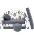 Childrens sofa bed type W, Fold Out Sofa Foam Bed for children + free pillow and pouffe, Gray with hedgehogs