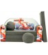 Childrens sofa bed type W, Fold Out Sofa Foam Bed for children + free pillow and pouffe WA22