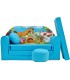 Childrens sofa bed type W, Fold Out Sofa Foam Bed for children + free pillow and pouffe WB5