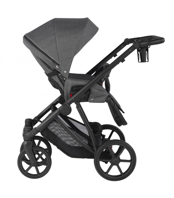 Natoni Baby Joy Dark Grey Stroller - gel wheels