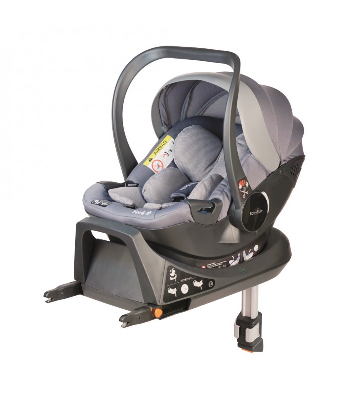 BabySafe York Grey Car Seat with or without ISOFIX Base (i-Size) (0-15 months, 0-13 kg)