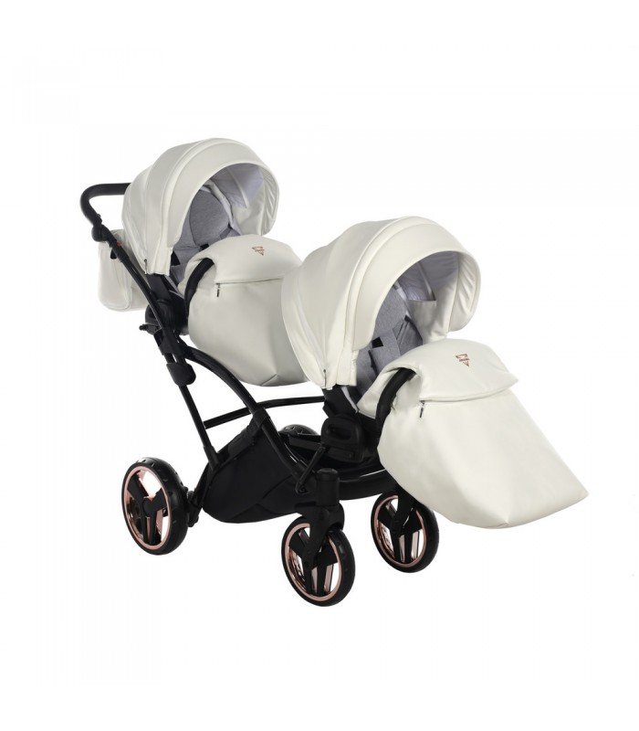 Junama Fluo Individual V3 Satin Rose Gold White Duo Slim For Twins Travel System 2in1 / 3in1 / 4in1