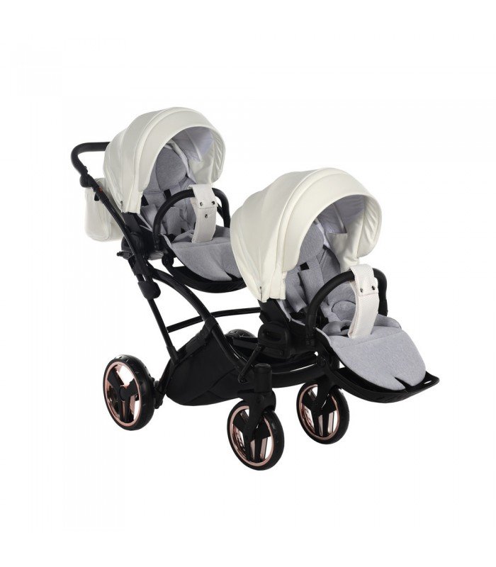 Junama Fluo Individual V3 Satin Rose Gold White Duo Slim For Twins Travel System 2in1 / 3in1 / 4in1