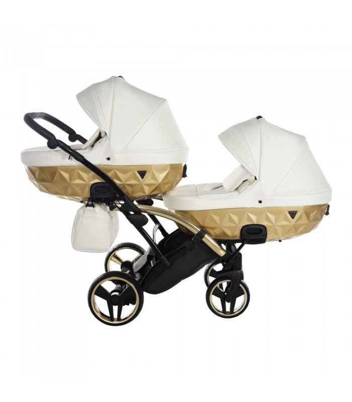 Junama Fluo Individual V3 Satin Gold White Duo Slim For Twins Travel System 2in1 / 3in1 / 4in1