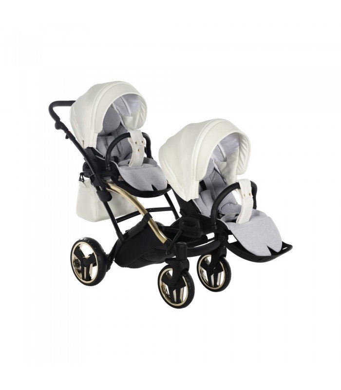 Junama Fluo Individual V3 Satin Gold White Duo Slim For Twins Travel System 2in1 / 3in1 / 4in1