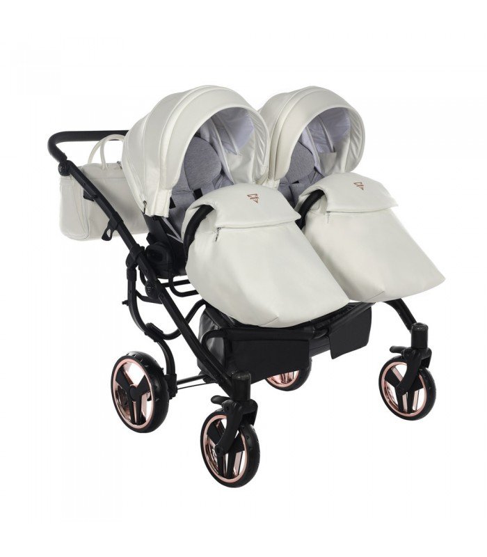 Junama Fluo Individual V3 Satin Rose Gold White Duo For Twins Travel System 2in1 / 3in1 / 4in1