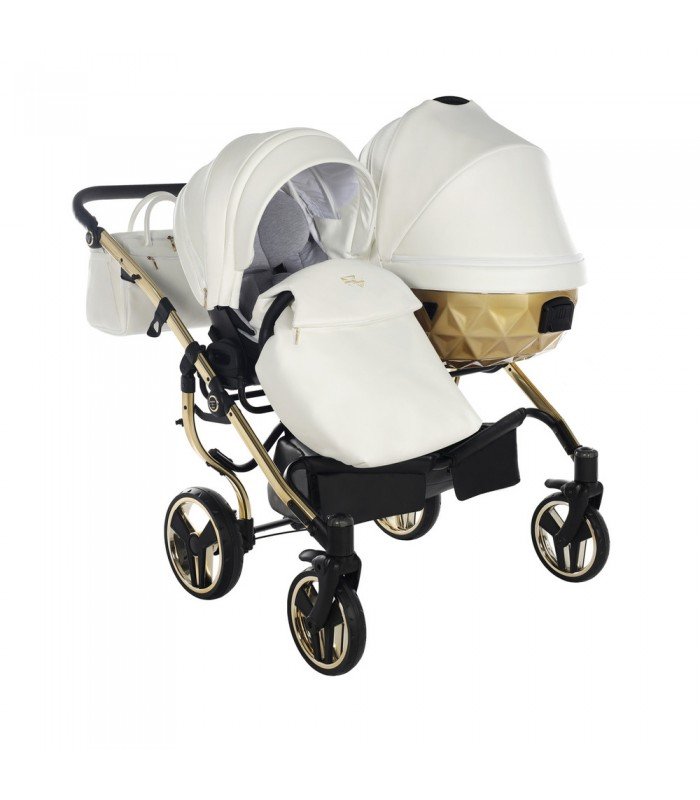 Junama Fluo Individual V3 Satin Gold White Duo For Twins Travel System 2in1 / 3in1 / 4in1