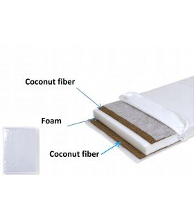 Junior MATTRESS double-sided coconut fiber + fitted bed sheet 3 sizes 120x60 cm 140x70 cm 160x80 cm