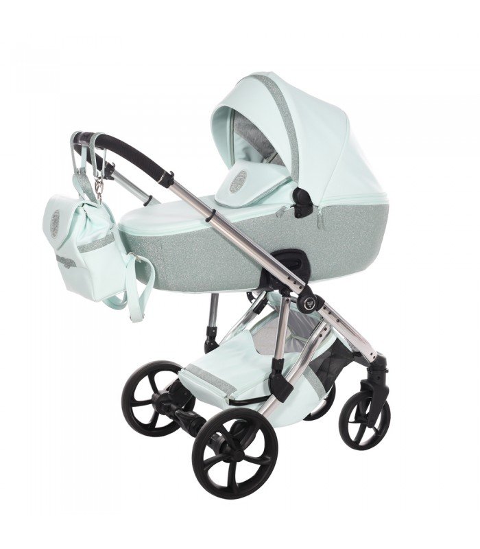 Junama Termo V3 GLITTER ECO 03 Mint + Silver Travel System 2in1 / 3in1 / 4in1