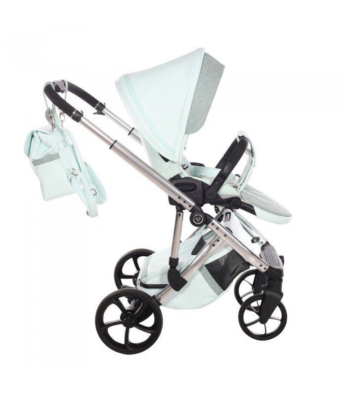 Junama Termo V3 GLITTER ECO 03 Mint + Silver Travel System 2in1 / 3in1 / 4in1