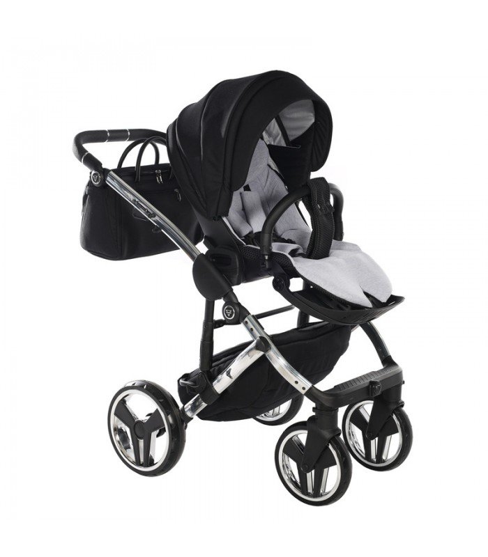 Junama Diamond S Line V3 Black Silver 01 Travel System 2in1 / 3in1 / 4in1