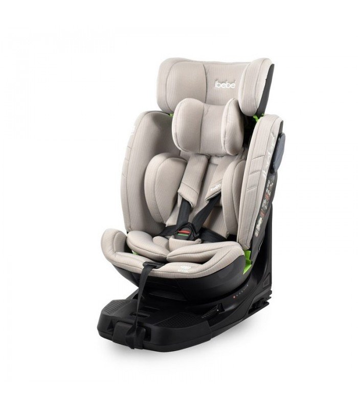 Car Seat Ibebe SAFE SEAT 360 Swivel Beige with ISOFIX Base (0-12 years, 0-36 kg)