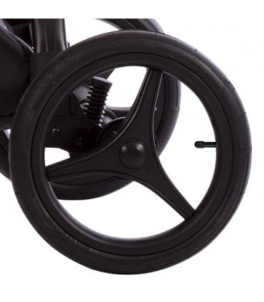 Roue arrière de poussette de remplacement Trio V1L Noir&Noir 12 pouces, 30 cm