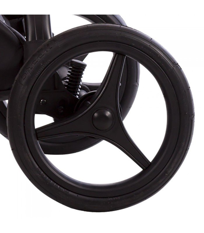 Roue arrière de poussette de remplacement Trio V1L Flexy Noir&Noir 12 pouces, 30 cm