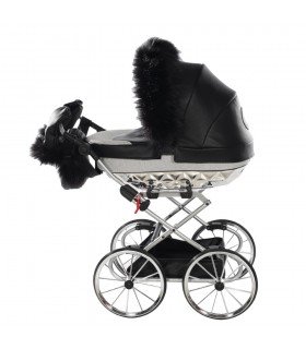 Doll prams Junama Glitters Black-Silver