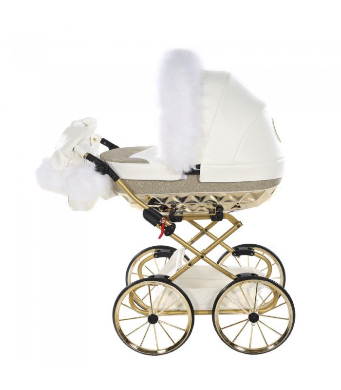 Doll prams Junama Glitters White-Gold