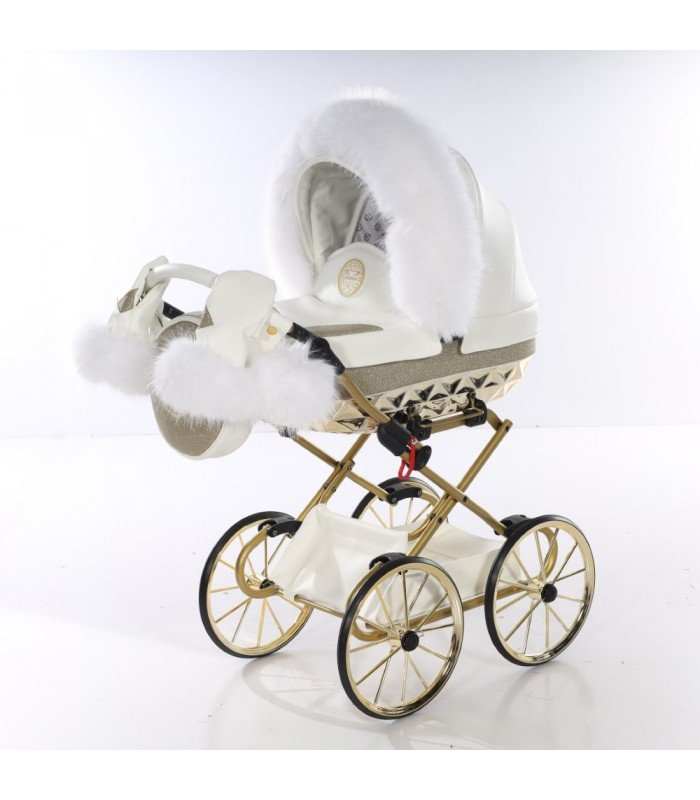 Doll prams Junama Glitters White-Gold