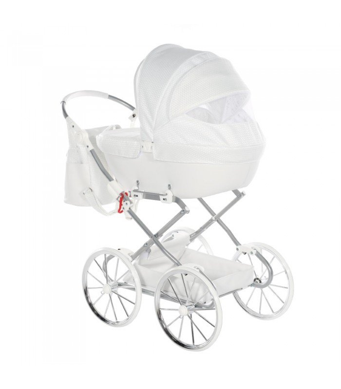 Mini Dolce Dolls Pram by Junama White-Silver