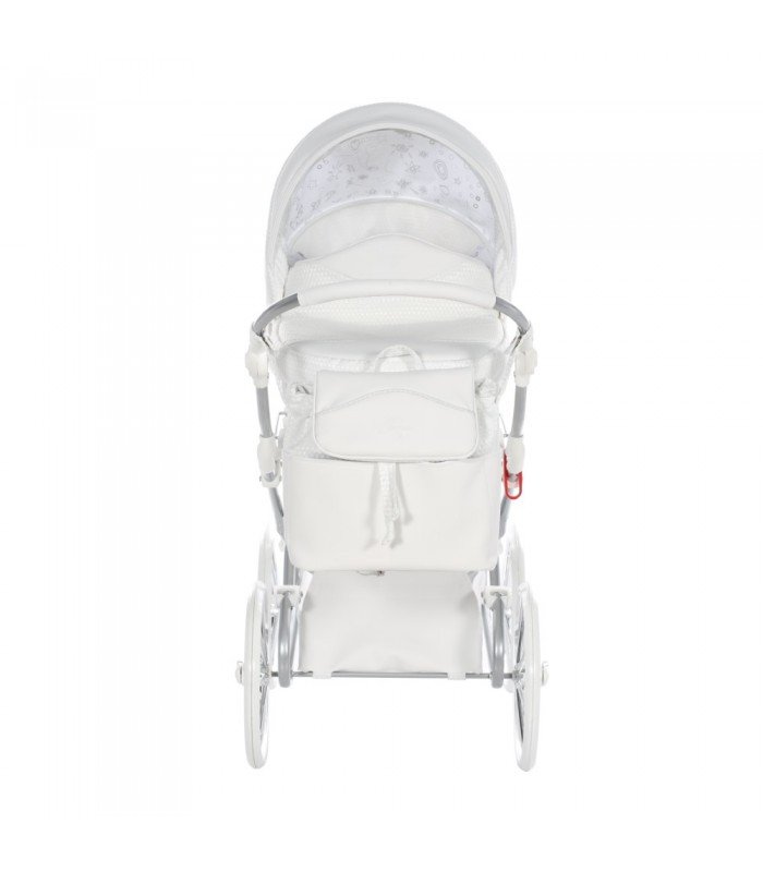 Mini Dolce Dolls Pram by Junama White-Silver