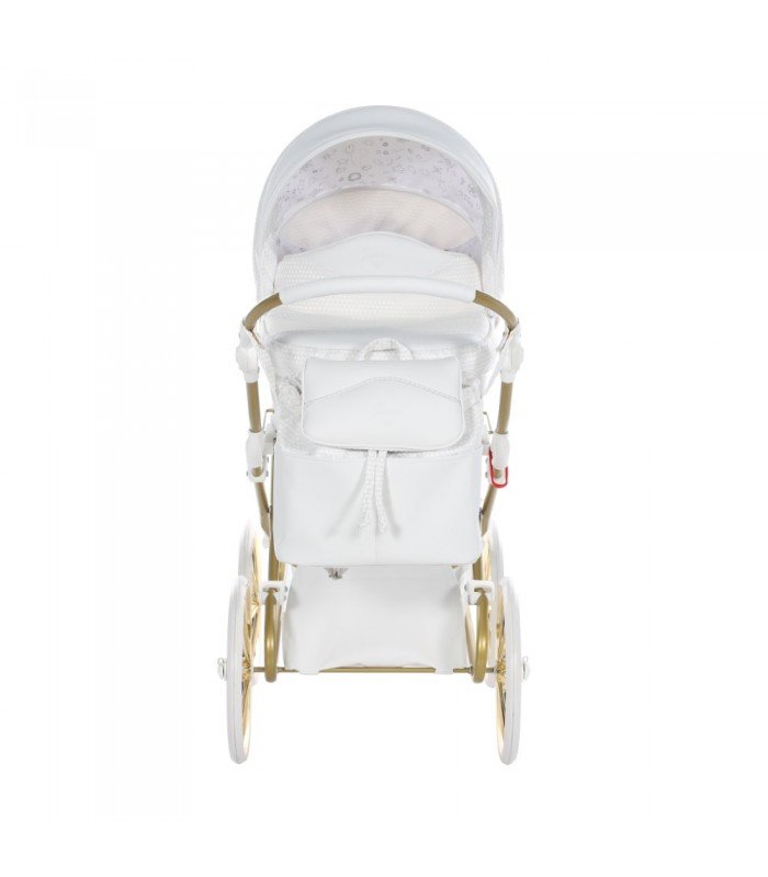 Mini Dolce Dolls Pram by Junama White-Gold