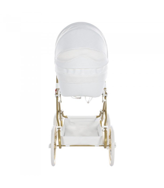 Mini Dolce Dolls Pram by Junama White-Gold