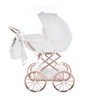 Mini Dolce Dolls Pram by Junama White-Copper