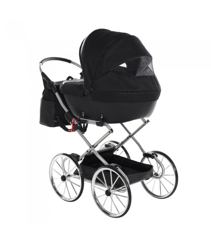 Mini Dolce Dolls Pram by Junama Black-Silver