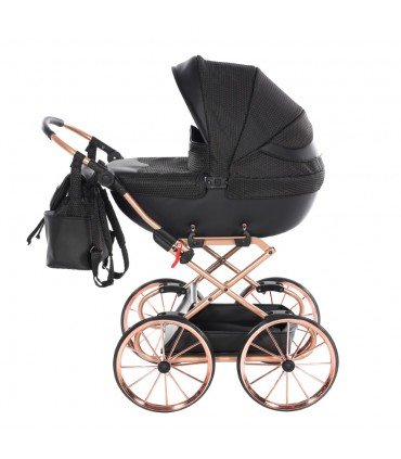 Mini Dolce Dolls Pram by Junama Black-Copper