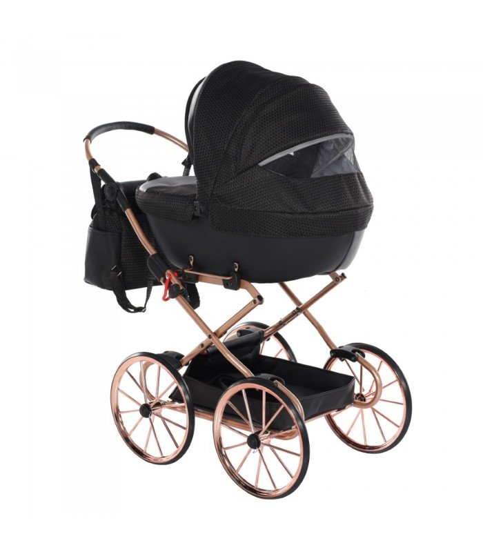 Mini Dolce Dolls Pram by Junama Black-Copper