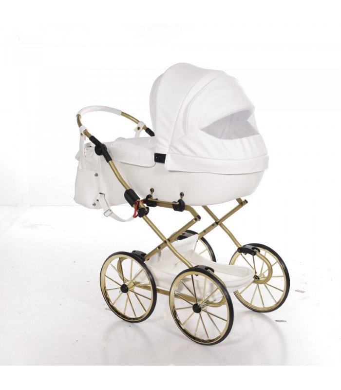 Junama Bonbon Mini Dolls Pram White-Gold