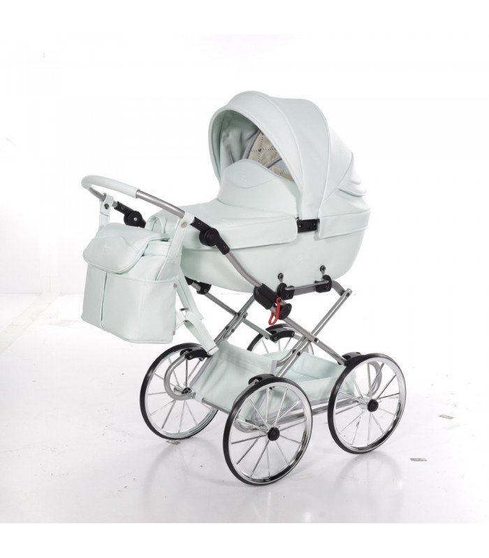 Junama Bonbon Mini Dolls Pram White-Silver