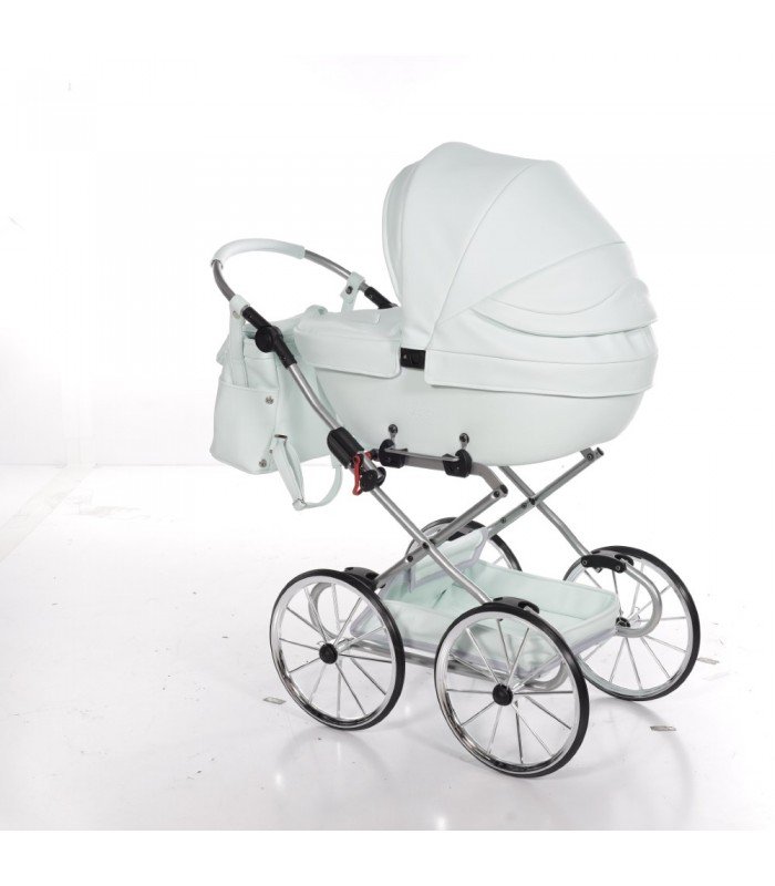 Junama Bonbon Mini Dolls Pram White-Silver