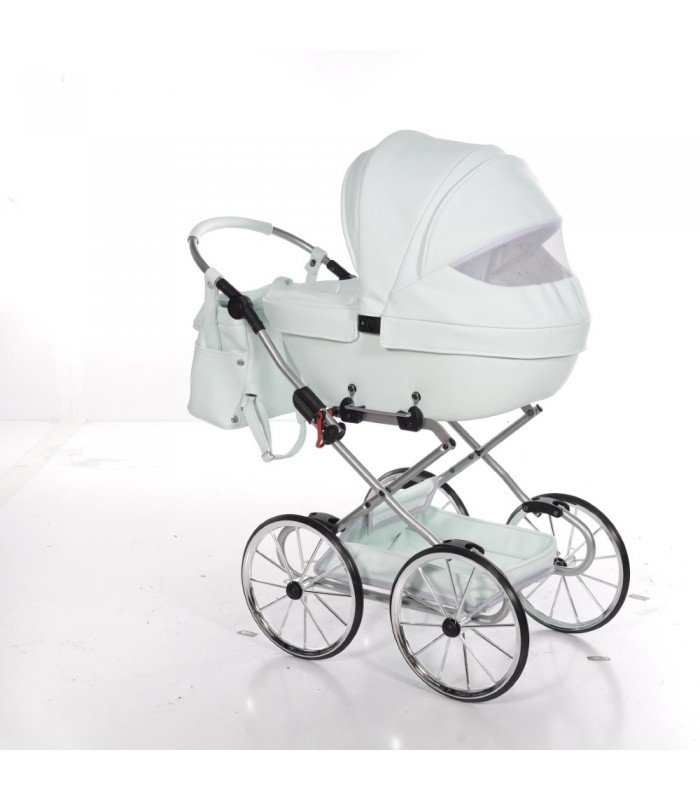 Junama Bonbon Mini Dolls Pram White-Silver