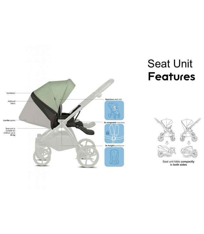 Tutis UNO5+ Menta 143 Travel System 2in1 / 3in1 / 4in1