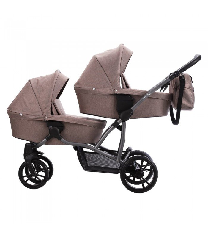 Bebetto42 For Twins 21 White/Graphite/Black Frame Travel System 2in1 / 3in1 / 4in1