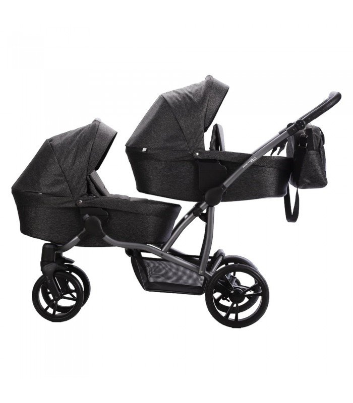 Bebetto42 For Twins 22 White/Graphite/Black Frame Travel System 2in1 / 3in1 / 4in1