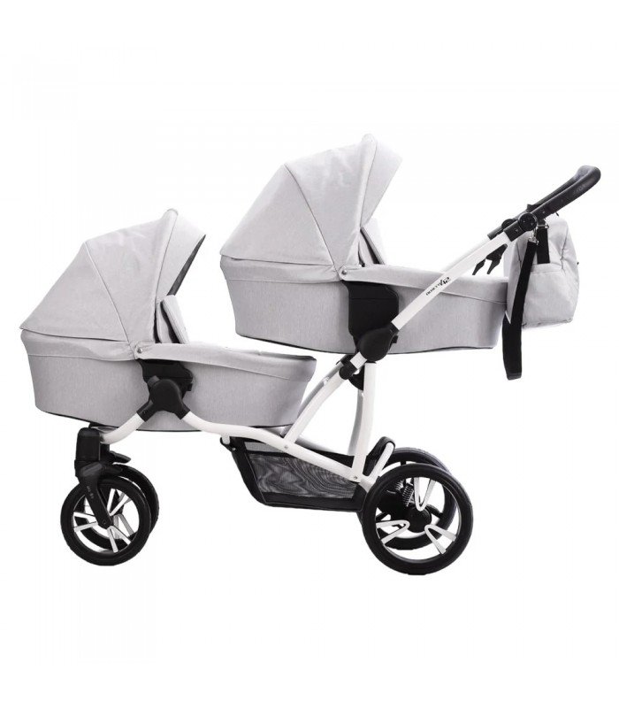 Bebetto42 For Twins 23 White/Graphite/Black Frame Travel System 2in1 / 3in1 / 4in1