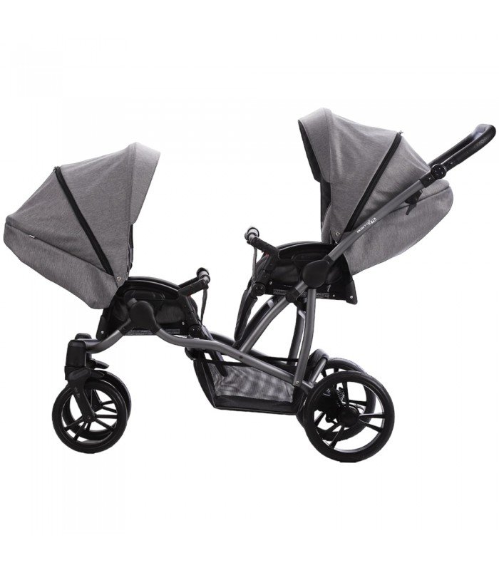 Bebetto42 For Twins 24 White/Graphite/Black Frame Travel System 2in1 / 3in1 / 4in1