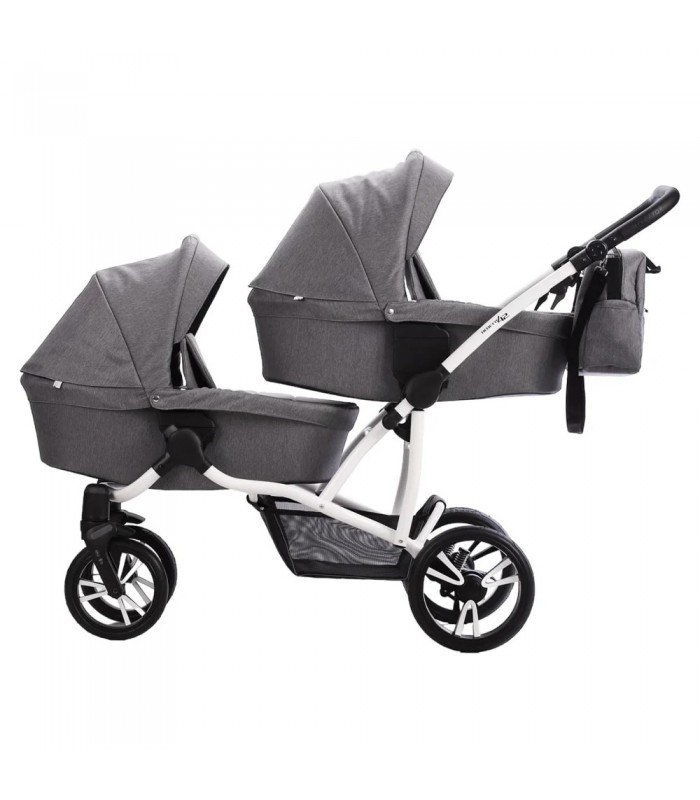 Bebetto42 For Twins 24 White/Graphite/Black Frame Travel System 2in1 / 3in1 / 4in1
