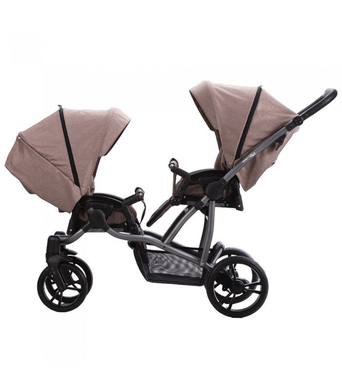 Bebetto42 Sport 21 White/Graphite/Black Frame, Double pushchair For Twins 2in1 / 3in1 / 4in1
