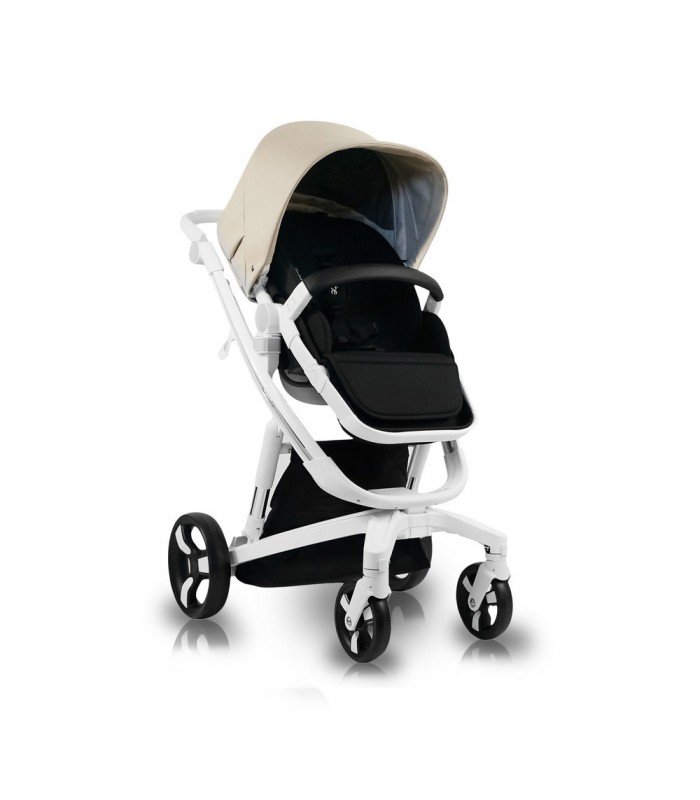 Ibebe ISTOP ECO Leather WHITE Frame IS16 BEIGE Travel System 2in1 / 3in1 / 4in1