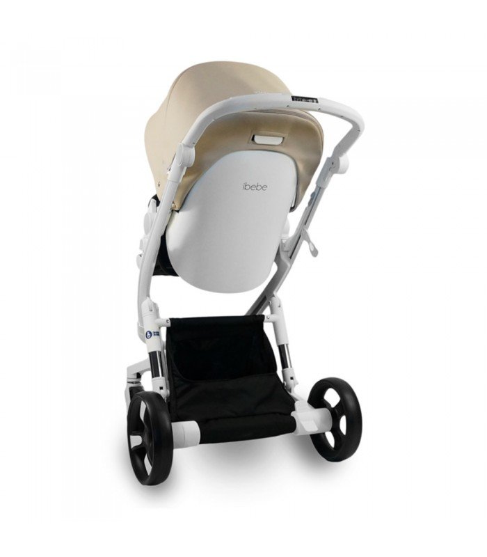 Ibebe ISTOP ECO Leather WHITE Frame IS16 BEIGE Travel System 2in1 / 3in1 / 4in1