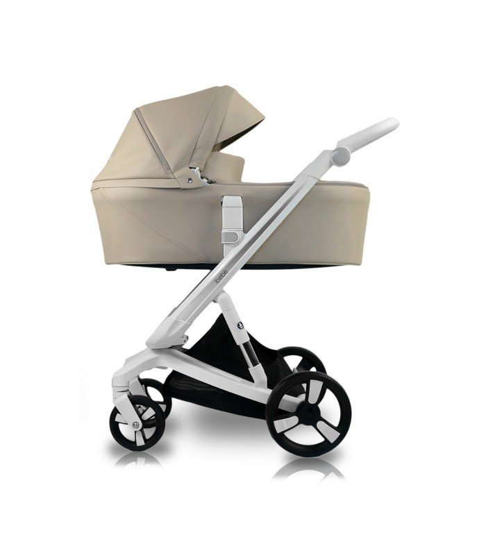 Ibebe ISTOP ECO Leather WHITE Frame IS16 BEIGE Travel System 2in1 / 3in1 / 4in1